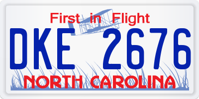 NC license plate DKE2676