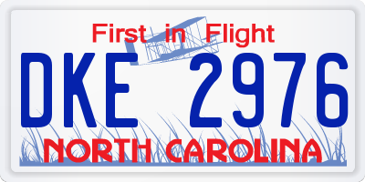 NC license plate DKE2976
