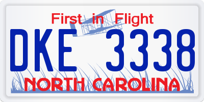 NC license plate DKE3338