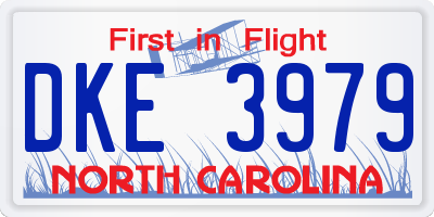 NC license plate DKE3979