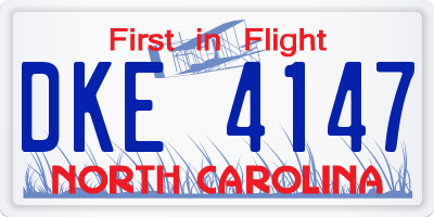 NC license plate DKE4147