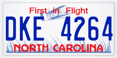 NC license plate DKE4264