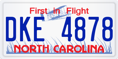 NC license plate DKE4878