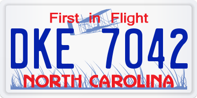 NC license plate DKE7042