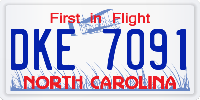 NC license plate DKE7091