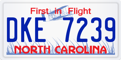 NC license plate DKE7239