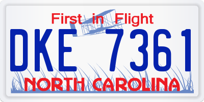 NC license plate DKE7361