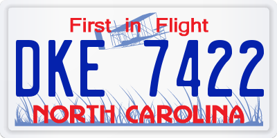 NC license plate DKE7422