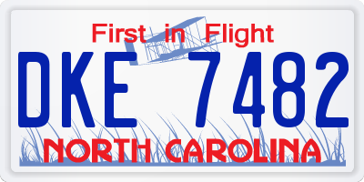 NC license plate DKE7482