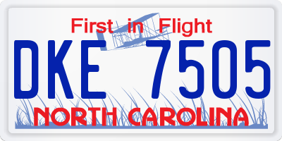NC license plate DKE7505