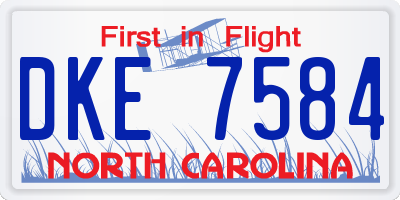 NC license plate DKE7584