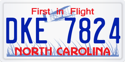 NC license plate DKE7824