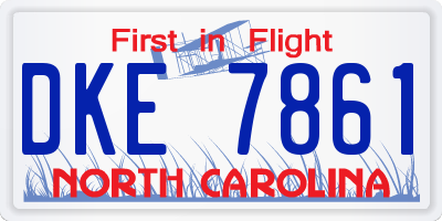 NC license plate DKE7861