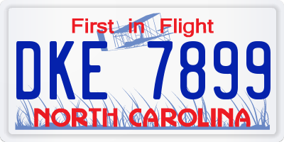 NC license plate DKE7899