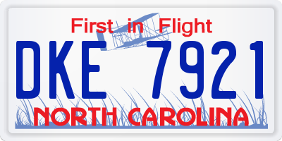 NC license plate DKE7921
