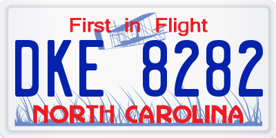 NC license plate DKE8282