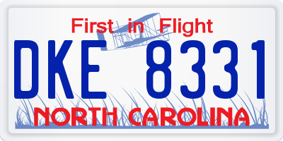 NC license plate DKE8331