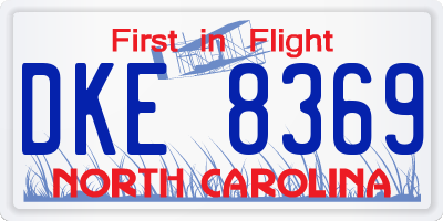 NC license plate DKE8369