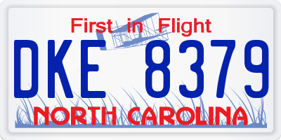 NC license plate DKE8379