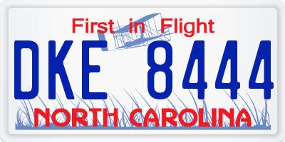 NC license plate DKE8444