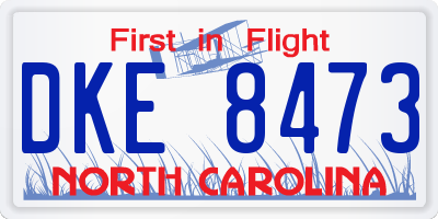 NC license plate DKE8473