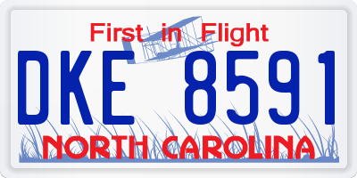 NC license plate DKE8591