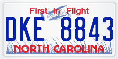 NC license plate DKE8843