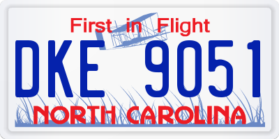NC license plate DKE9051