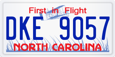 NC license plate DKE9057