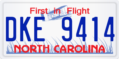 NC license plate DKE9414