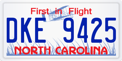 NC license plate DKE9425