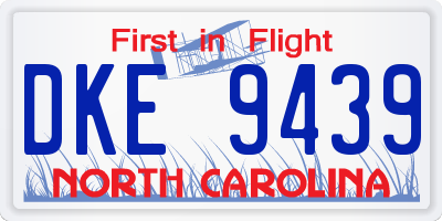 NC license plate DKE9439