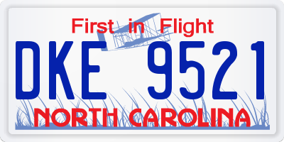 NC license plate DKE9521