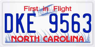 NC license plate DKE9563