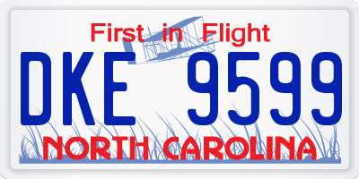 NC license plate DKE9599
