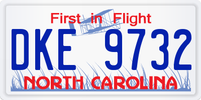 NC license plate DKE9732