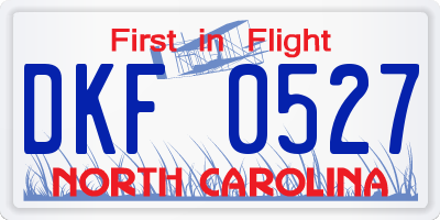 NC license plate DKF0527