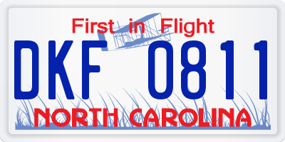 NC license plate DKF0811