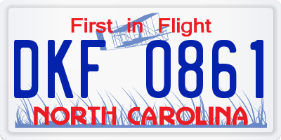 NC license plate DKF0861