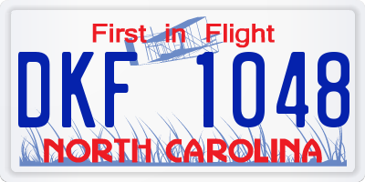 NC license plate DKF1048