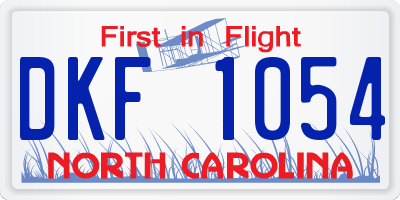 NC license plate DKF1054