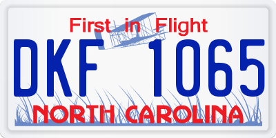 NC license plate DKF1065