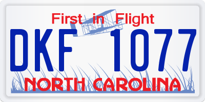 NC license plate DKF1077