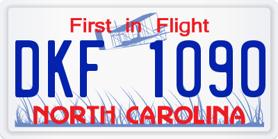 NC license plate DKF1090