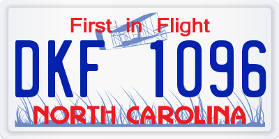 NC license plate DKF1096