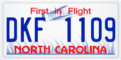 NC license plate DKF1109