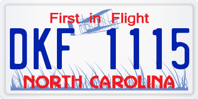 NC license plate DKF1115