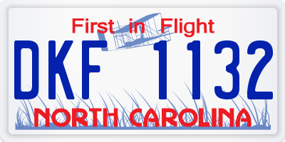 NC license plate DKF1132