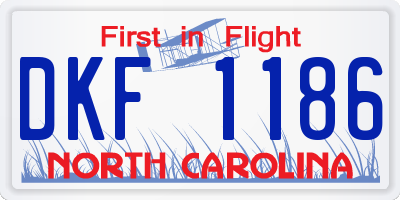 NC license plate DKF1186