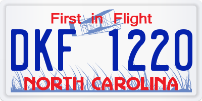 NC license plate DKF1220